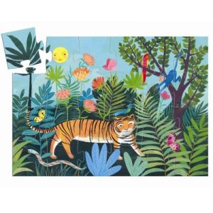  Djeco La Balade Du Tigre - Puzzle Silhouette 24 Pièces 