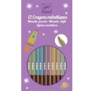  Djeco 12 Crayons Métalliques 