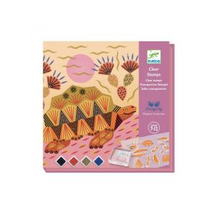  Djeco Kit Créatif - Tampons Transparents - Motifs Et Pelages - 4 Tableaux 