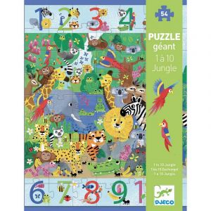  Djeco DJ07148 - Puzzle Géant 1 à 10 Jungle 54 Pièces 