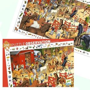  Djeco Puzzle Observation Centre Equestre 200 Pcs Enfants 6 Ans 