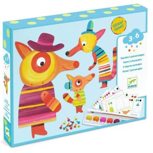  Djeco Kit Peinture Et Assemblage - La Famille Renard - 3 Personnages 